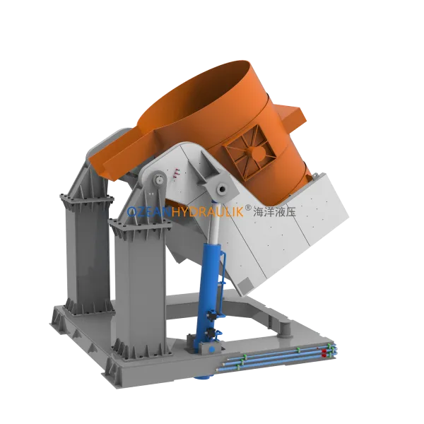Hydraulic-tilting transfer ladle system delivers